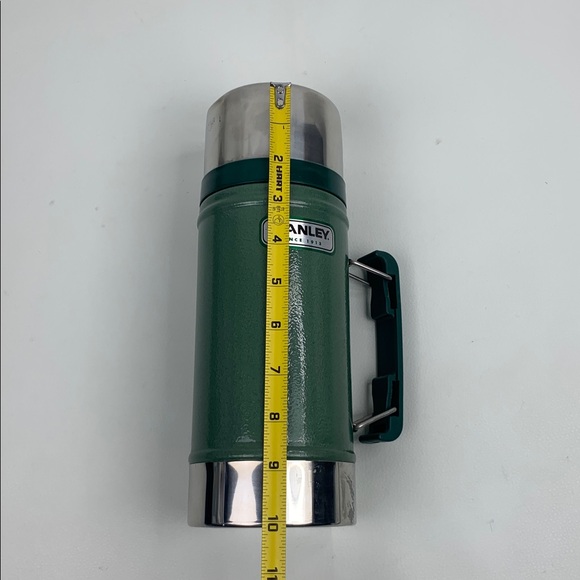 Stanley Classic Retro Green Thermos with Silver Accents Handle Lid 24oz - Picture 10 of 12